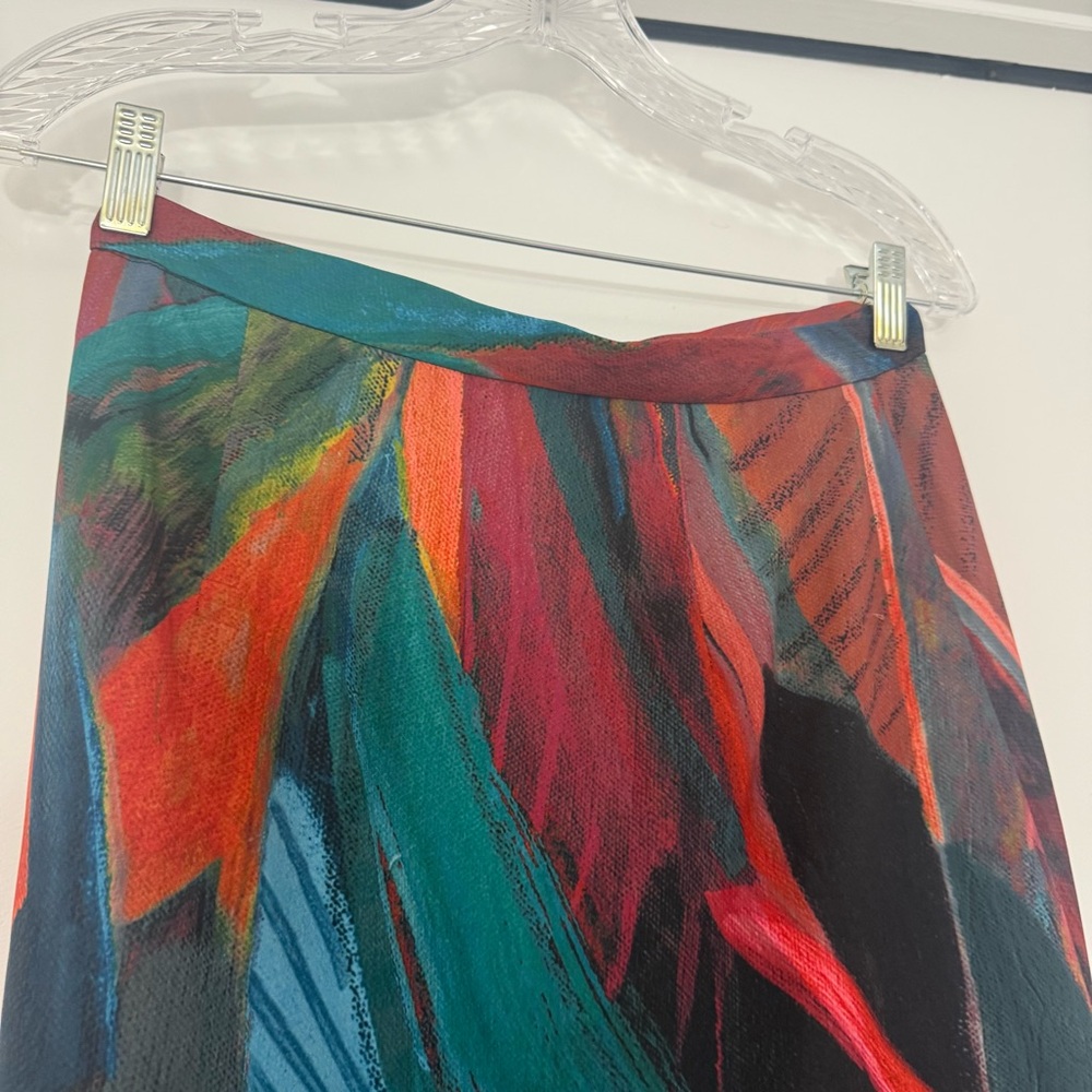 Hutch Anthropologie Multicolor Novelty Print Wrap Maxi Skirt Sz Small Artsy - Picture 11 of 13